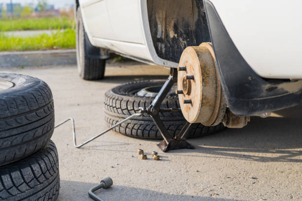 winter and summer used tires during season wheels changes